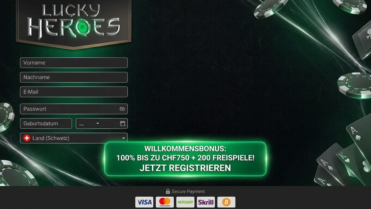 Anmeldung mit Bonus